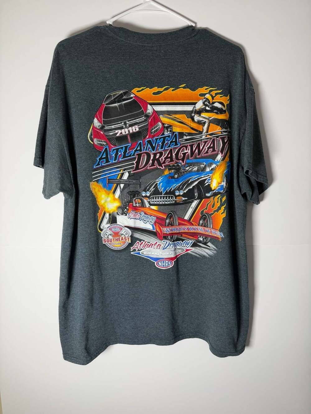 Gildan Atlanta Dragway NHRA 2016 T-Shirt Size XL Gray